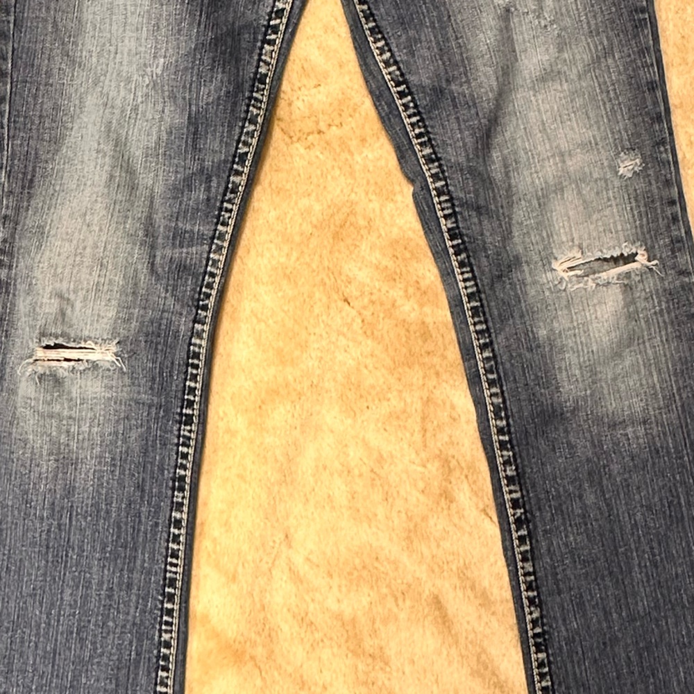 Silver Jeans Women's Boot Cut Distressed Blue Denim
